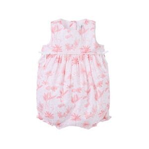 Janie And Jack Girls  Safari Toile Bow Romper, Pink